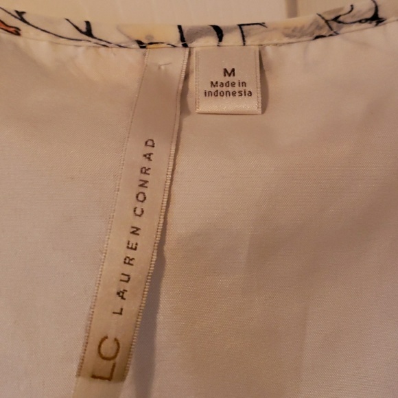 LC Lauren Conrad Bird Pleated Peplum Top - Picture 3 of 5